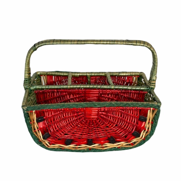 Watermelon Flatware Caddy, Red, Green - Picture 1 of 7